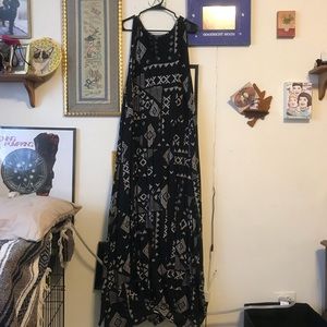 MAXI Aztec Tribal black dress Lucky Brand 3x